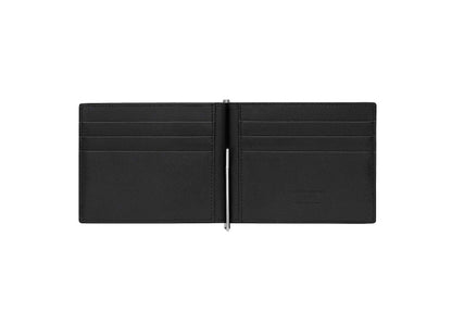 Saint Laurent Paris Bill Clip Wallet in Grain de Poudre Embossed Leather Black