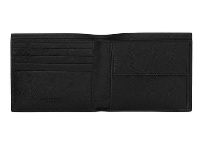 Saint Laurent Paris East/West Wallet With Coin Purse De Poudre Embossed Black