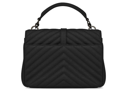 Saint Laurent Quilted College Shoulder Bag Medium Black