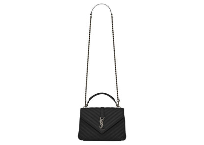 Saint Laurent Quilted College Shoulder Bag Medium Black