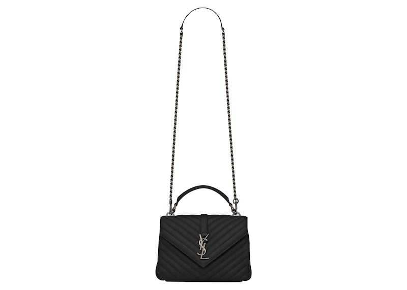Saint Laurent Quilted College Shoulder Bag Medium Black