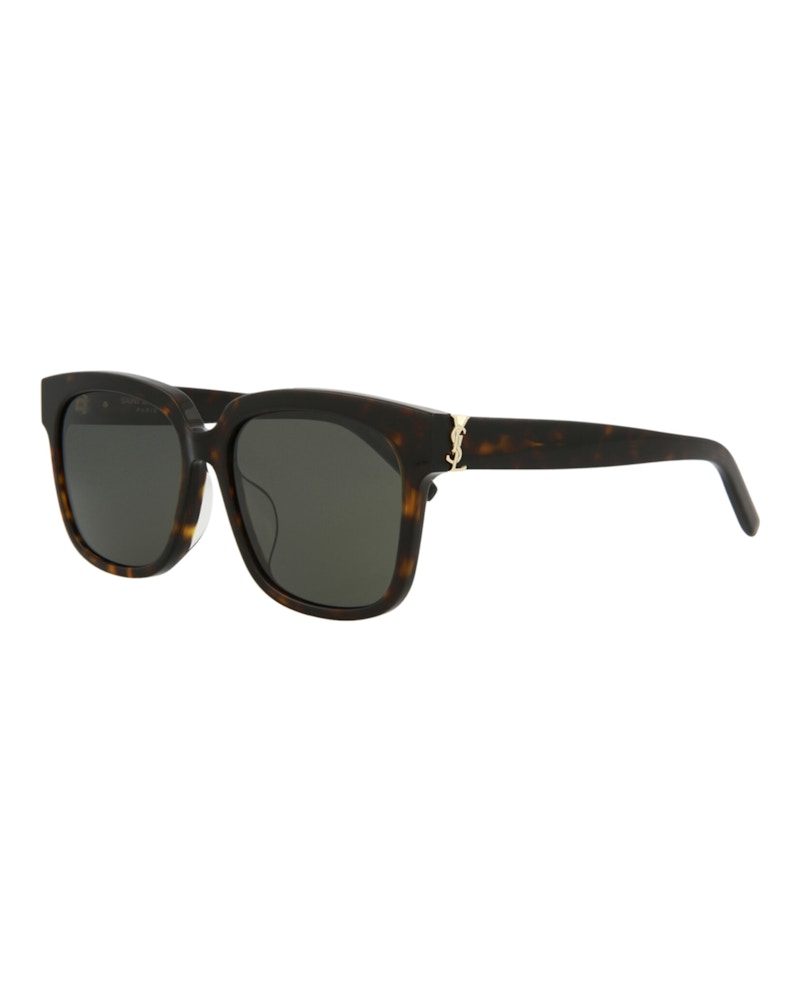 Saint Laurent Rectangle-Frame Acetate Sunglasses Havana Havana Grey (SLM40FN-30013808-004)