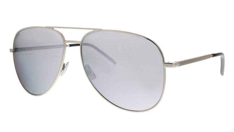 Saint Laurent Rectangle Sunglasses Silver (CLASSIC 11 FOLK-003)