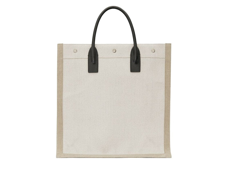 Saint Laurent Rive Gauche North/South Tote White Linen/Beige