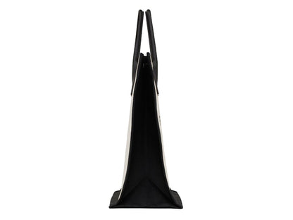 Saint Laurent Rive Gauche North/South Tote White Linen/Black