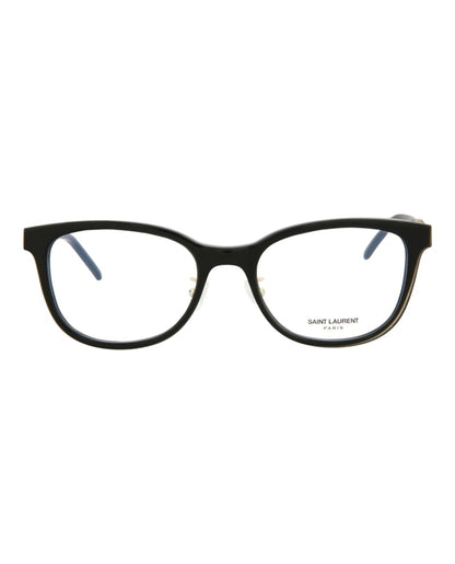Saint Laurent Round-Frame Acetate Optical Frames Black Gold Transparent (SLM76J-30009956-002)