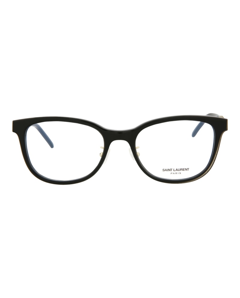 Saint Laurent Round-Frame Acetate Optical Frames Black Gold Transparent (SLM76J-30009956-002)