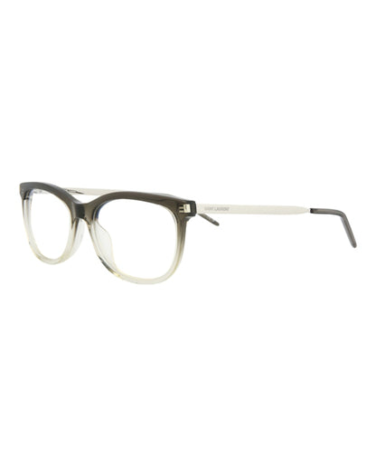 Saint Laurent Round-Frame Acetate Optical Frames Grey Silver Transparent (SL513-30013056-004)