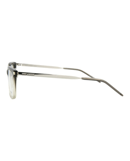 Saint Laurent Round-Frame Acetate Optical Frames Grey Silver Transparent (SL513-30013056-004)
