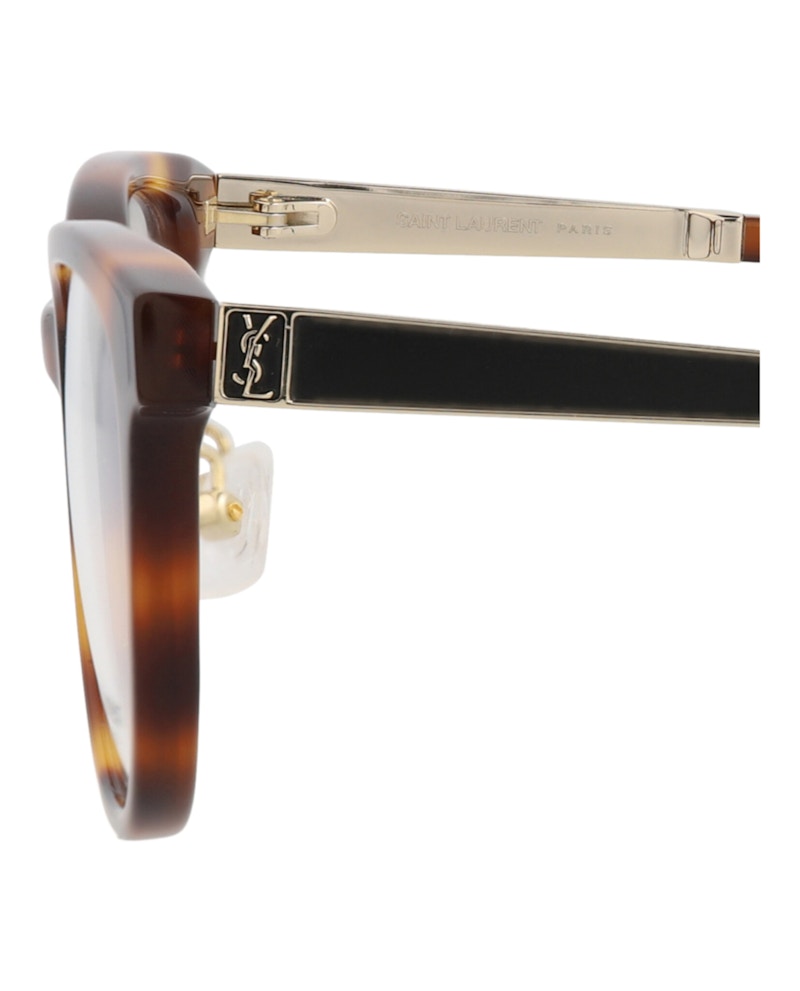 Saint Laurent Round-Frame Acetate Optical Frames Havana Gold Transparent (SLM76J-30009956-004)