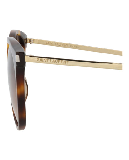 Saint Laurent Round-Frame Acetate Sunglasses Avana/Gold/Brown (SL130KCOMB-30001086-002)