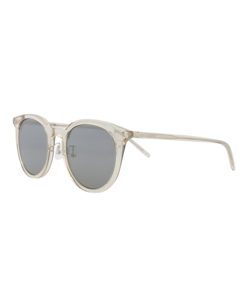 Saint Laurent Round-Frame Acetate Sunglasses Beige/Beige/Silver (SL488K-30011924-004)
