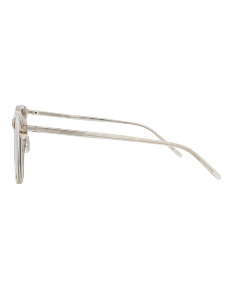 Saint Laurent Round-Frame Acetate Sunglasses Beige/Beige/Silver (SL488K-30011924-004)