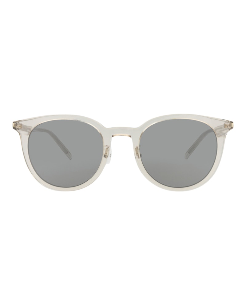 Saint Laurent Round-Frame Acetate Sunglasses Beige/Beige/Silver (SL488K-30011924-004)