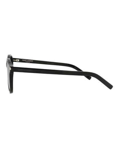 Saint Laurent Round-Frame Acetate Sunglasses Black Black Grey (SL521-30013043-001)