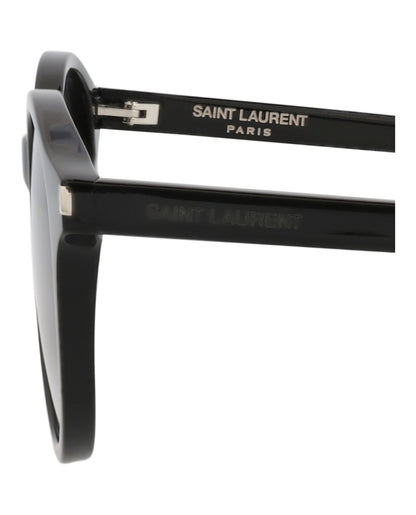 Saint Laurent Round-Frame Acetate Sunglasses Black Black Grey (SL521-30013043-001)