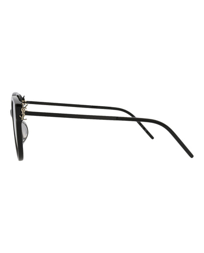 Saint Laurent Round-Frame Acetate Sunglasses Black Black Smoke (SLM48SAK-30007882-002)