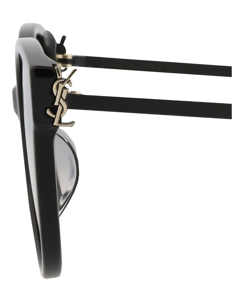 Saint Laurent Round-Frame Acetate Sunglasses Black Black Smoke (SLM48SAK-30007882-002)