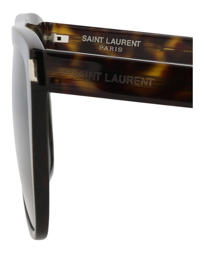 Saint Laurent Round-Frame Acetate Sunglasses Havana Havana Grey (SL1SLIM-30007144-002)