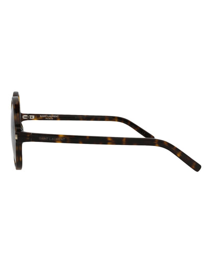 Saint Laurent Round-Frame Acetate Sunglasses Havana Havana Grey (SL450-30011068-002)