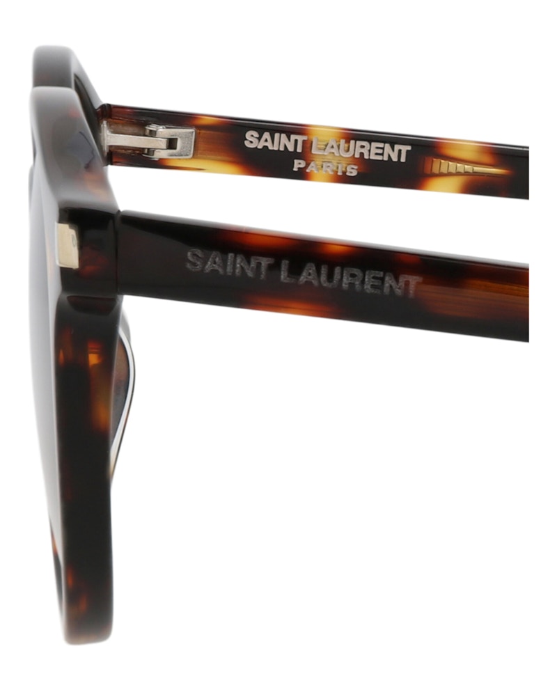 Saint Laurent Round-Frame Acetate Sunglasses Havana Havana Grey (SL521-30013043-004)