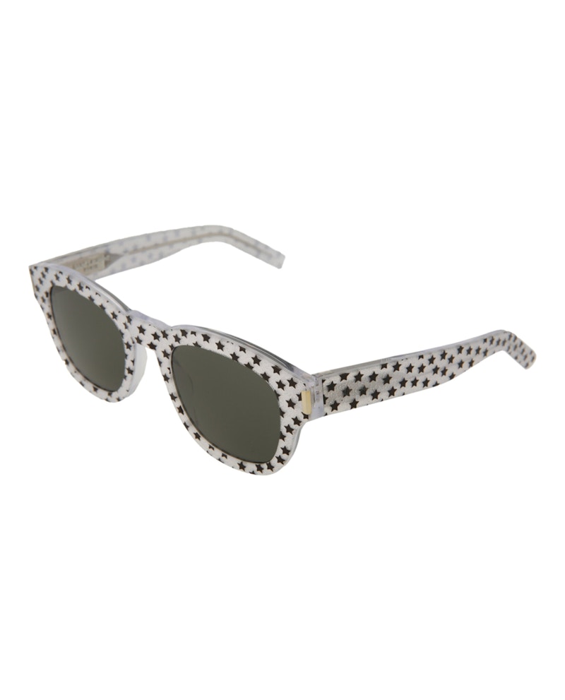 Saint Laurent Round-Frame Acetate Sunglasses Silver/Silver/Grey (BOLD2-30000166-012)