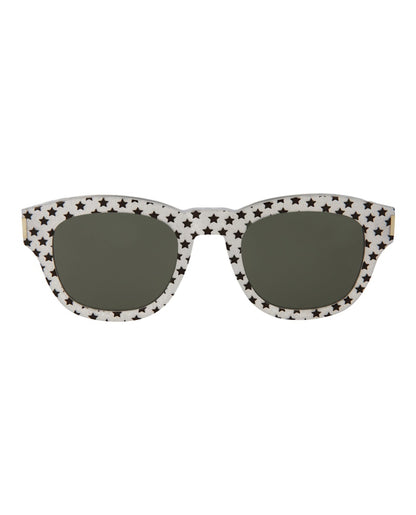 Saint Laurent Round-Frame Acetate Sunglasses Silver/Silver/Grey (BOLD2-30000166-012)