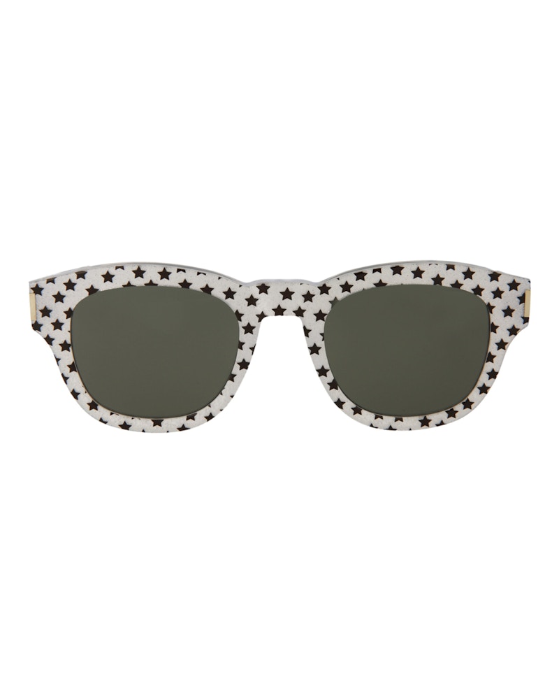 Saint Laurent Round-Frame Acetate Sunglasses Silver/Silver/Grey (BOLD2-30000166-012)