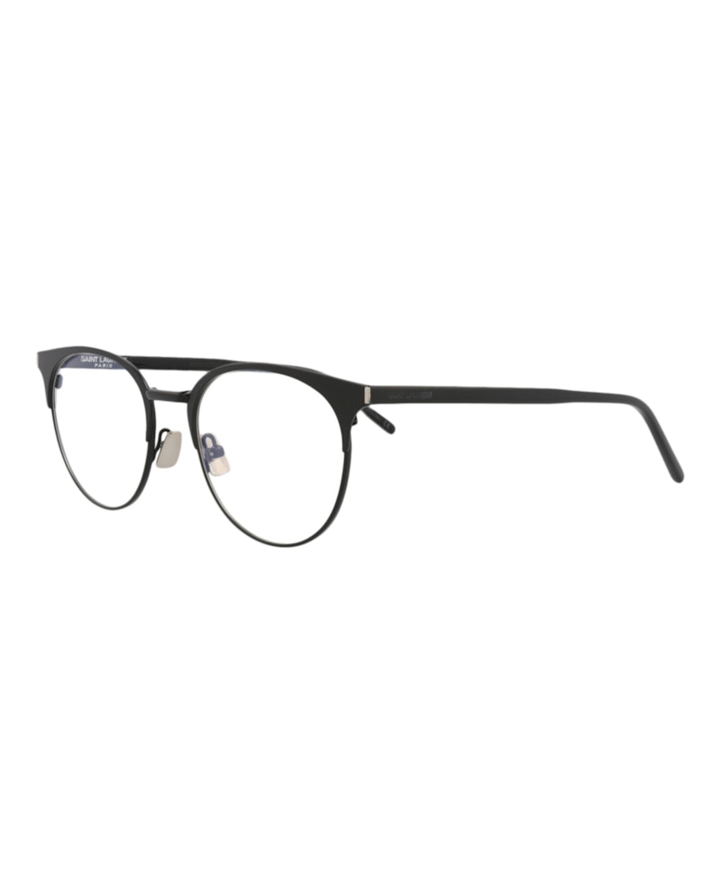 Saint Laurent Round-Frame Metal Optical Frames Black Black Transparent (SL223-30002638-001)