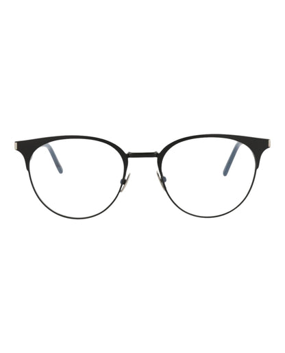 Saint Laurent Round-Frame Metal Optical Frames Black Black Transparent (SL223-30002638-001)