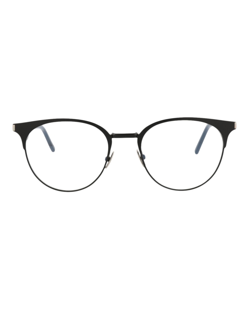Saint Laurent Round-Frame Metal Optical Frames Black Black Transparent (SL223-30002638-001)