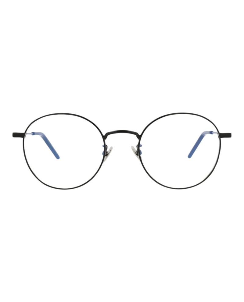 Saint Laurent Round-Frame Metal Optical Frames Black Black Transparent (SL237F-30002733-001)