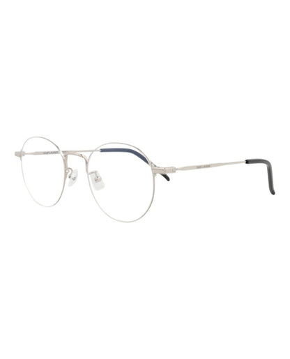 Saint Laurent Round-Frame Metal Optical Frames Silver Silver Transparent (SL414KWIRE-30009643-001)