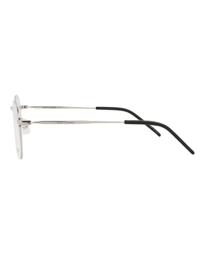 Saint Laurent Round-Frame Metal Optical Frames Silver Silver Transparent (SL414KWIRE-30009643-001)