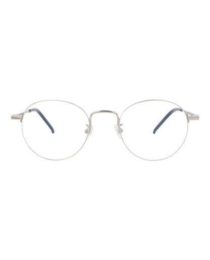 Saint Laurent Round-Frame Metal Optical Frames Silver Silver Transparent (SL414KWIRE-30009643-001)