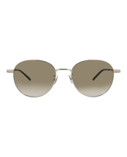 Saint Laurent Round-Frame Metal Sunglasses Silver/Silver/Green (SL533-30013361-014)