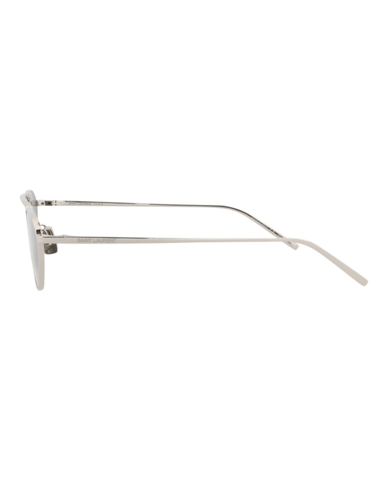Saint Laurent Round-Frame Metal Sunglasses Silver/Silver/Grey (SL538-30013515-002)