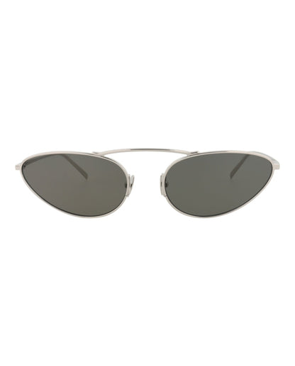 Saint Laurent Round-Frame Metal Sunglasses Silver/Silver/Grey (SL538-30013515-002)