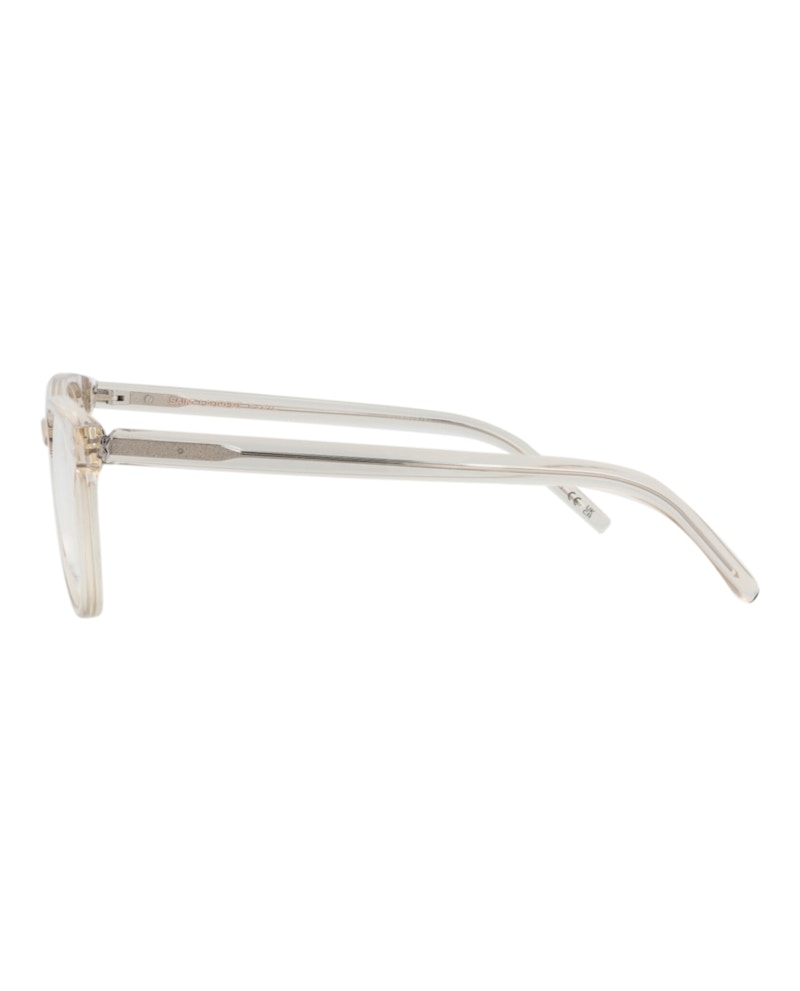 Saint Laurent Round-Frame Recycled Acetate Optical Frames Beige Beige Transparent (SLM111-30014324-004)