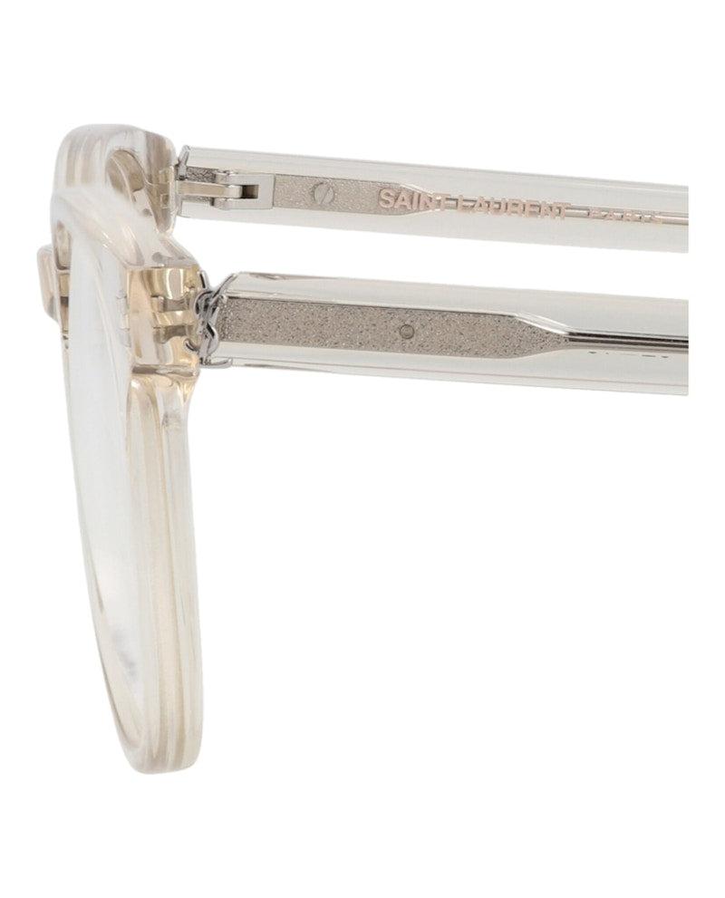Saint Laurent Round-Frame Recycled Acetate Optical Frames Beige Beige Transparent (SLM111-30014324-004)