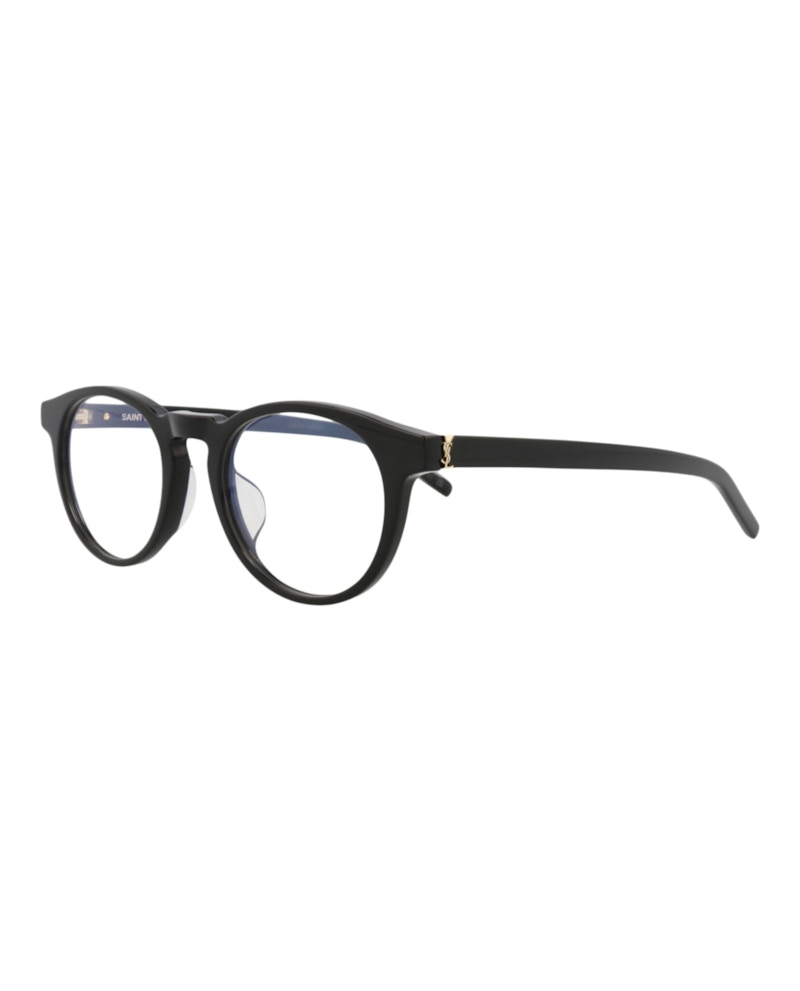 Saint Laurent Round-Frame Recycled Acetate Optical Frames Black Black Transparent (SLM122F-30014321-001)