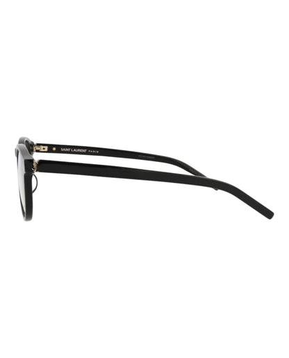 Saint Laurent Round-Frame Recycled Acetate Optical Frames Black Black Transparent (SLM122F-30014321-001)