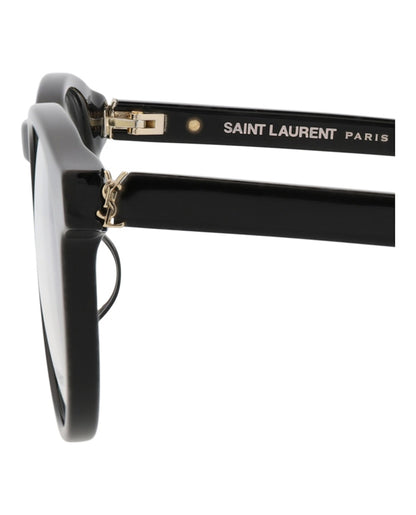 Saint Laurent Round-Frame Recycled Acetate Optical Frames Black Black Transparent (SLM122F-30014321-001)