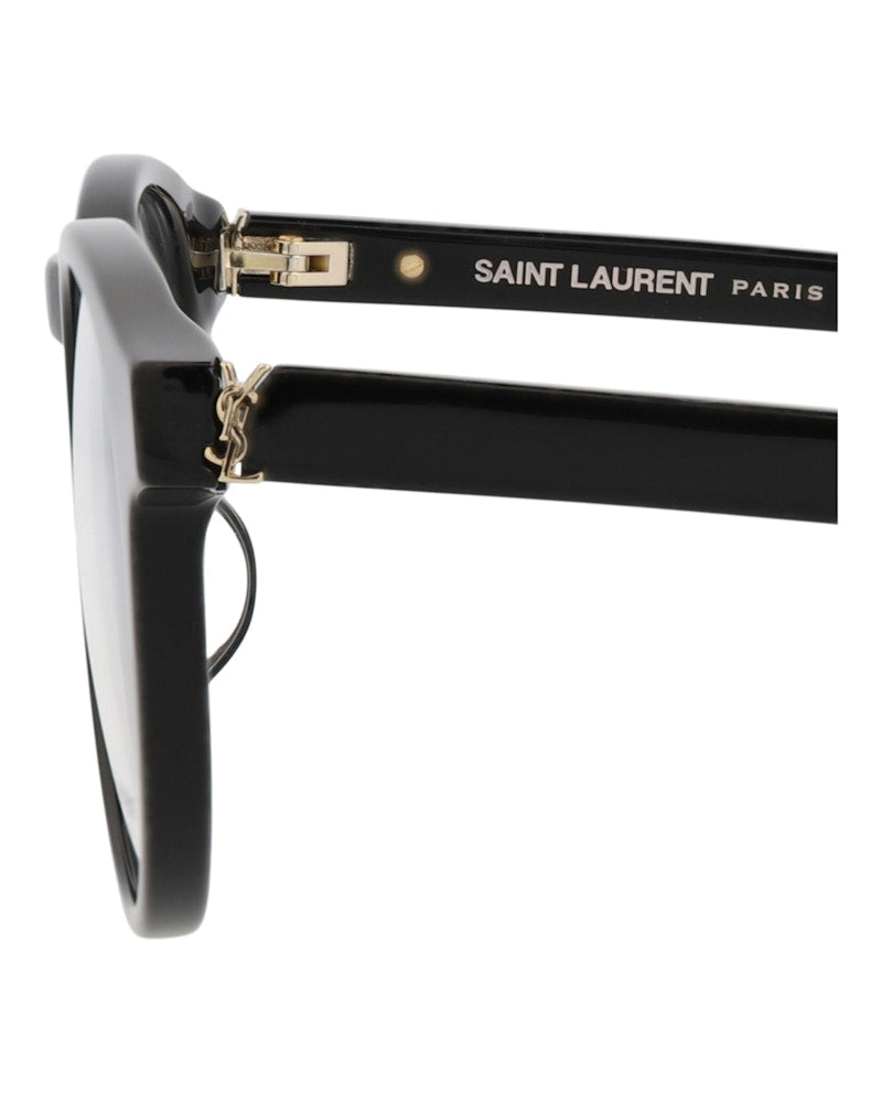 Saint Laurent Round-Frame Recycled Acetate Optical Frames Black Black Transparent (SLM122F-30014321-001)