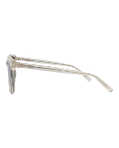 Saint Laurent Round-Frame Recycled Acetate Sunglasses Beige Beige Silver (SL673F-30015291-003)