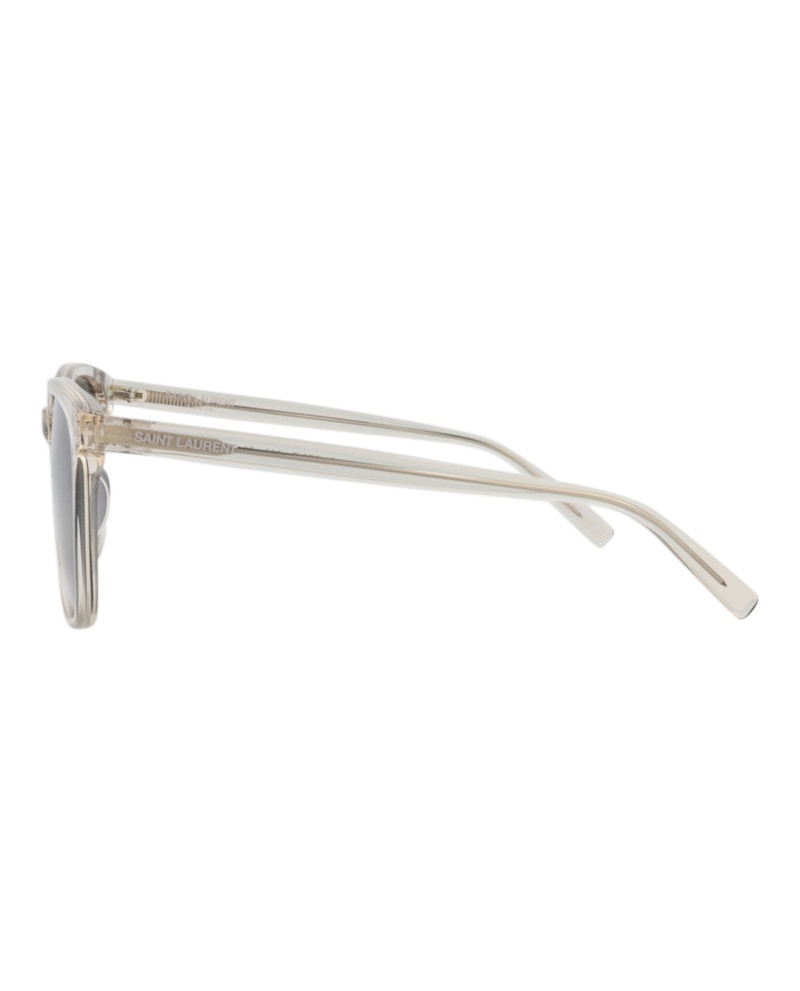 Saint Laurent Round-Frame Recycled Acetate Sunglasses Beige Beige Silver (SL673F-30015291-003)