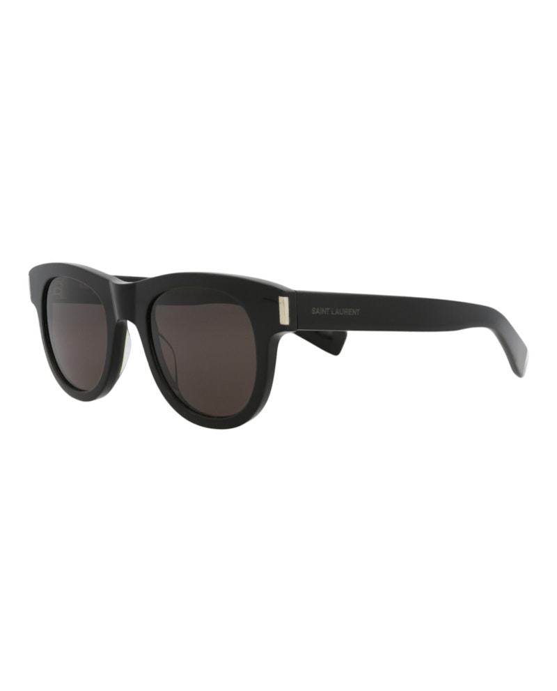 Saint Laurent Round-Frame Recycled Acetate Sunglasses Black Black Black (SL571-30014069-001)