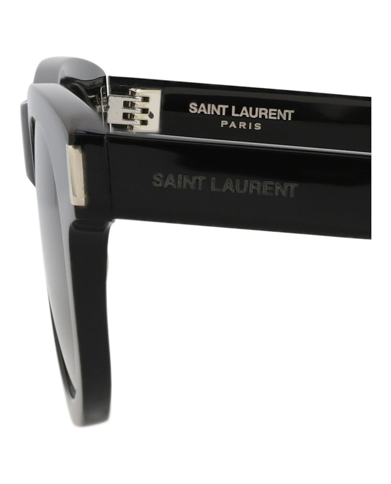 Saint Laurent Round-Frame Recycled Acetate Sunglasses Black Black Black (SL571-30014069-001)