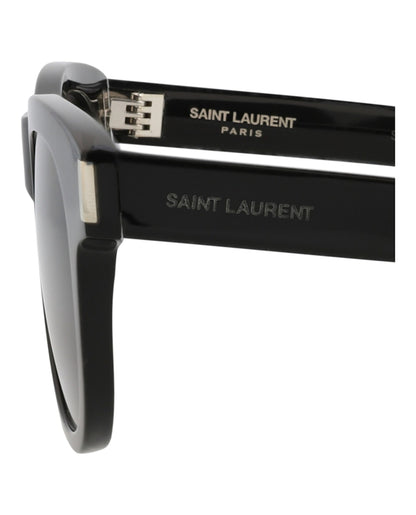Saint Laurent Round-Frame Recycled Acetate Sunglasses Black Black Black (SL571-30014069-006)