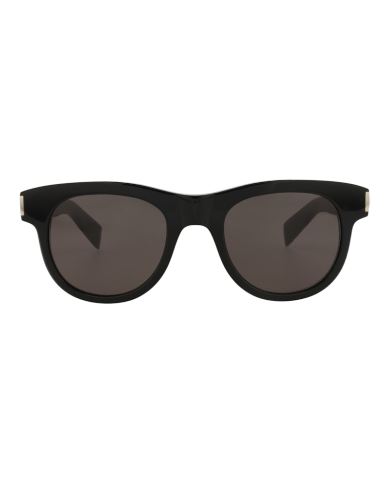 Saint Laurent Round-Frame Recycled Acetate Sunglasses Black Black Black (SL571-30014069-006)